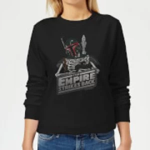 Image of Star Wars Boba Fett Skeleton Womens Sweatshirt - Black
