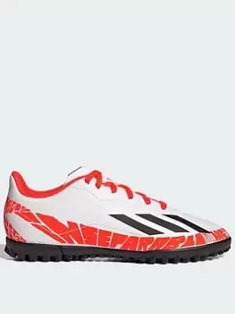 Image of adidas Junior Messi x Speedportal.4 Astro Turf Ground Boots - White, Size 1