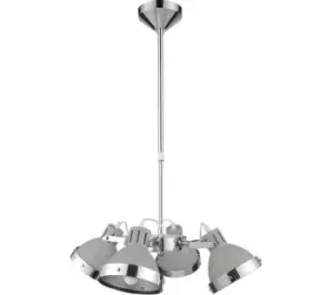 image of INTERIORS by Premier 4 Pendant Ceiling Light - Grey & Chrome