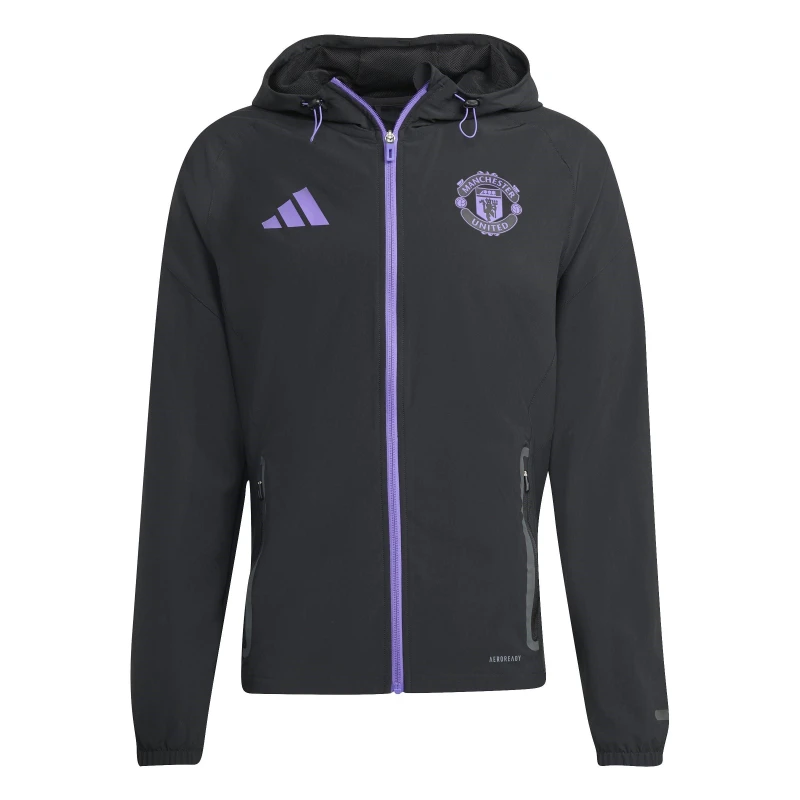Image of adidas Manchester United Travel Jacket 2025 2026 Mens Black/Purple male L
