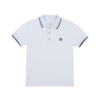 image of Timberland COLLA boys's Childrens polo shirt in White - Sizes 6 years