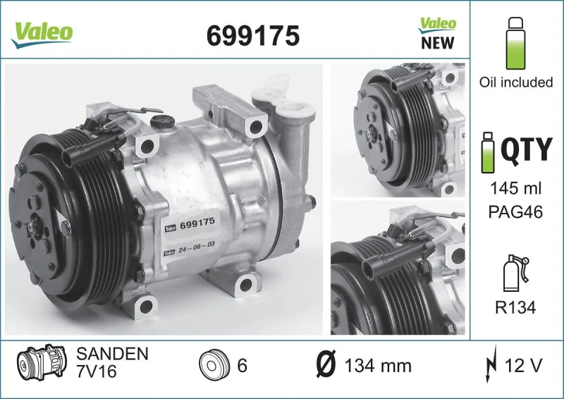 Image of Air conditioning compressor VALEO 699175
