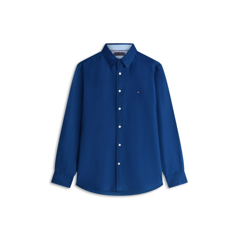 Image of Tommy Hilfiger Tommy Linen LS Shirt Sn63 Carbon Navy male S