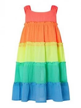 Image of Accessorize Girls Colourblock Dress - Multi, Size 9-10 Years, Women