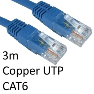 image of RJ45 (M) to RJ45 (M) CAT6 3m Blue OEM Moulded Boot Copper UTP Network Cable