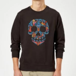 Image of Coco Skull Pattern Sweatshirt - Black - 5XL