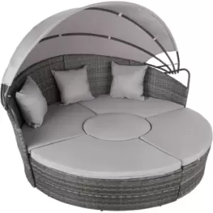 Tectake Island Rattan Sun Lounger Day Bed - Grey