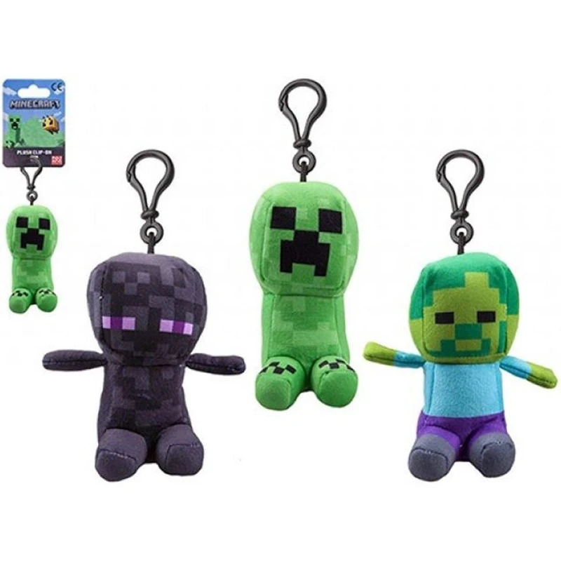 Image of Minecraft 13cm Plush Character Clip On (Styles Vary) Multi unisex
