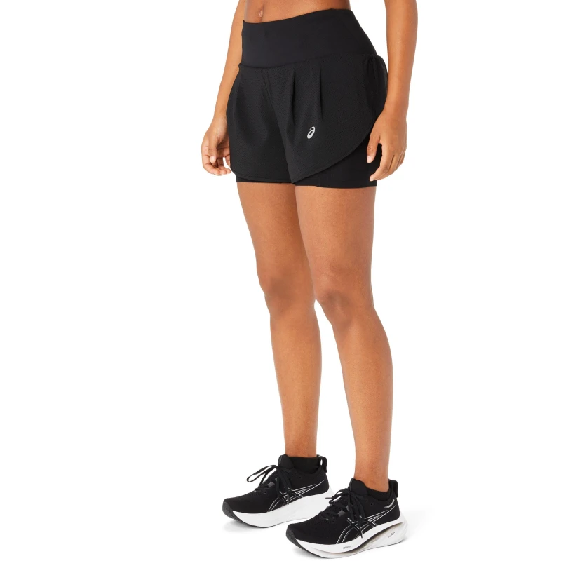 Image of Asics Womens Performance Running Shorts Black female 10 (S)