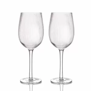 Barcraft Bc Ridged Wine Glass, 2Pcs