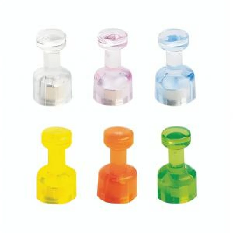 Image of Bi-Office Pin Coloured Magnets (6 Pack) IM356601