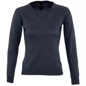 Image of SOLS Womens/Ladies Galaxy V Neck Sweater (M) (Navy)