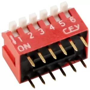 image of R-TECH 800033 DIL Switch, Piano Key 6-way 12-pin