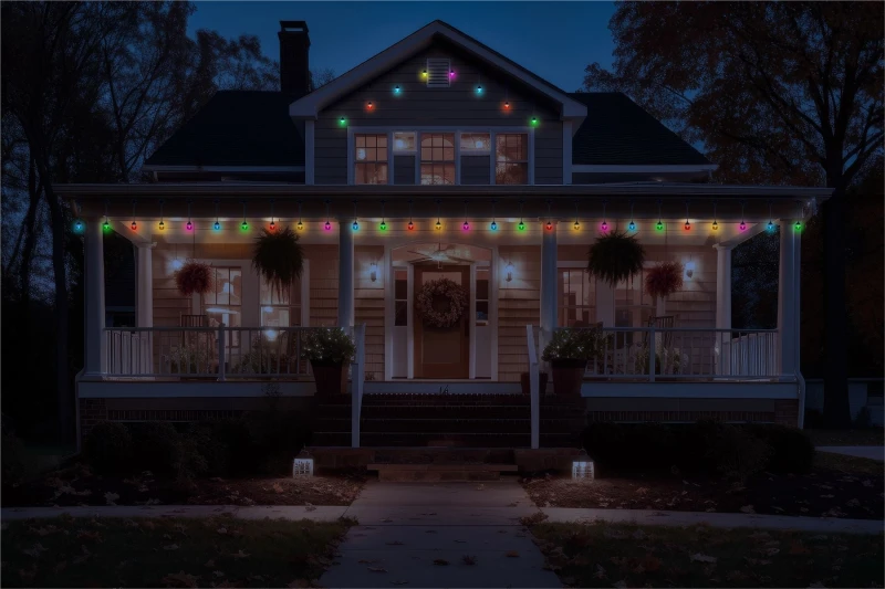 Image of LED 14 Lamp Decorative Colour Changing Festoon Light AP and IR Remote Controlled ELV-149350 Festoon Lighting