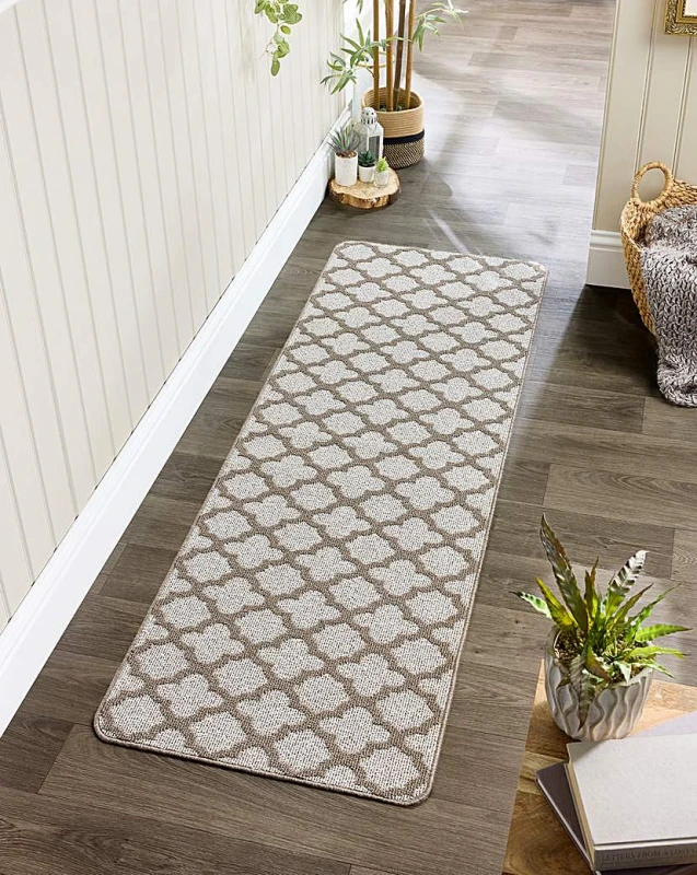 Image of My Mat My Stain Resistant Moroccan Tile Stone 67X150, Cream 5.02613E+12