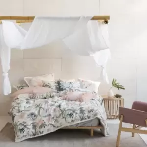Image of Luana Fringed Duvet Cover Set White