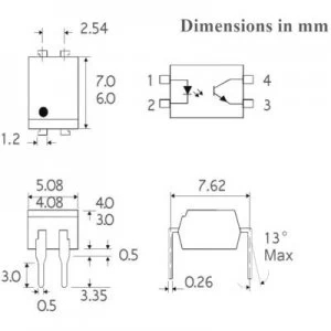 Image of Isocom Components ISP817CXSMTR Optoisolator