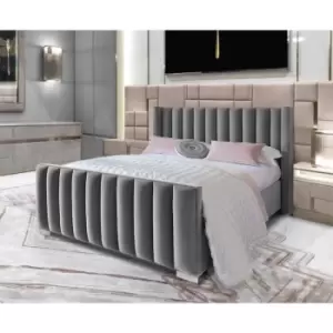 Image of Melina Bed Double Plush Velvet Steel