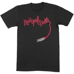 Image of New York Dolls - Lipstick Logo Unisex Medium T-Shirt - Black
