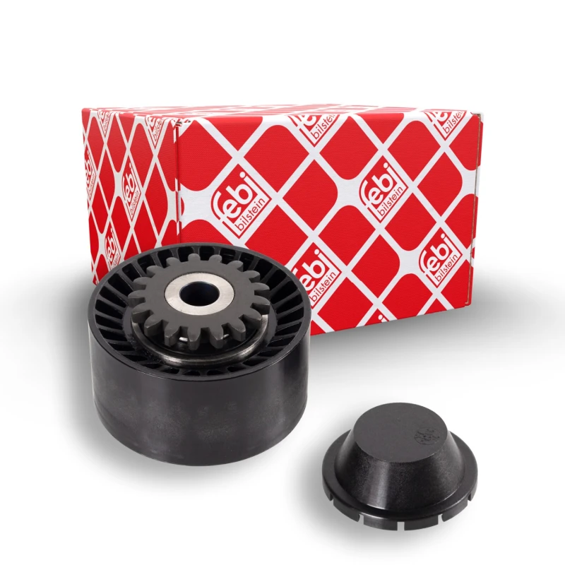 Image of FEBI BILSTEIN 30248 Idler Pulley with cap Plastic Deflection/Guide Pulley,v-ribbed belt (312)