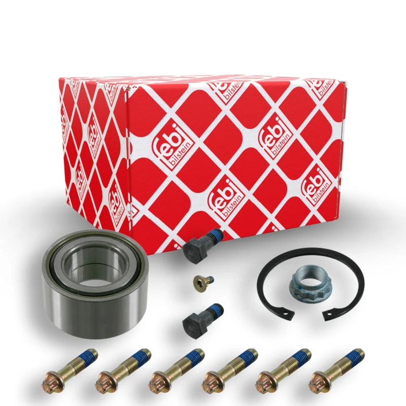 Image of FEBI BILSTEIN 31036 Wheel bearing kit with axle nut, Rear Axle Right, with bolts/screws Wheel Bearing Kit (654)