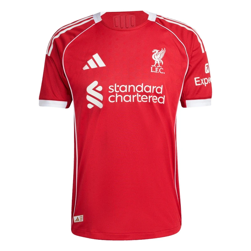 Image of adidas Liverpool Authentic Home Shirt 2025 2026 Adults Domestic Replica Shirts S Red 37872208350