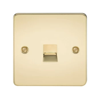Image of Knightsbridge Flat Plate Telephone extension socket - polished brass