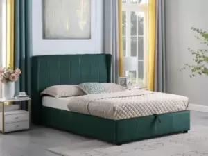 Image of Seconique Amelia 4ft6 Double Green Fabric Ottoman Bed Frame