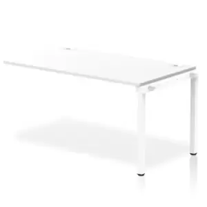 image of Impulse Bench Single Row Ext Kit 1400 White Frame Office Bench Desk White