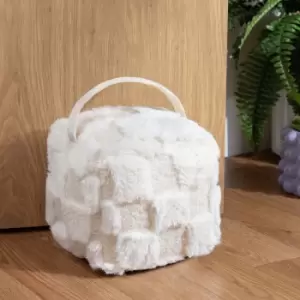 Image of Check It Boucle Door Stop Dreamy Cream
