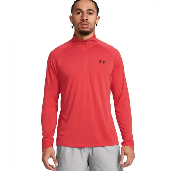 Image of Under Armour Tech ?¢ Zip Long Sleeve Red Solstice/Black - M