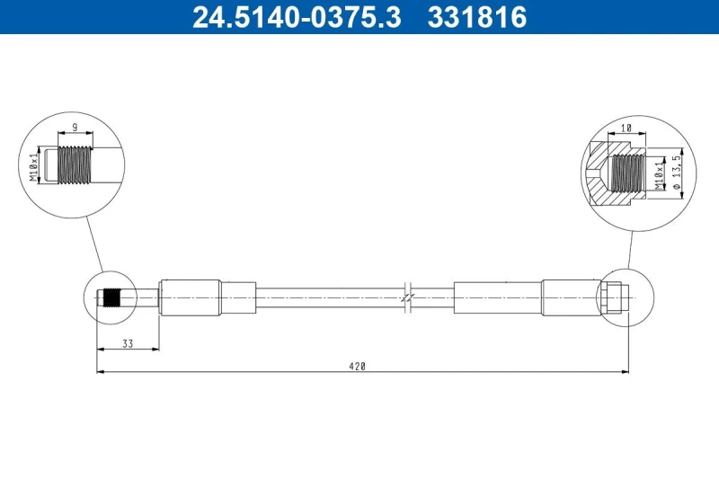 Image of Brake hose ATE 24.5140-0375.3