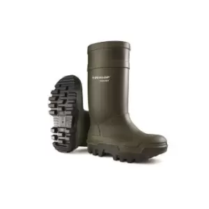 Image of Dunlop C662933 Purofort Thermo + Full Safety Wellington / Mens Boots / Safety Wellingtons (10 UK) (GREEN)