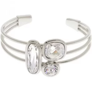 image of Ladies Karen Millen Silver Plated Milano Stone Cluster Bangle