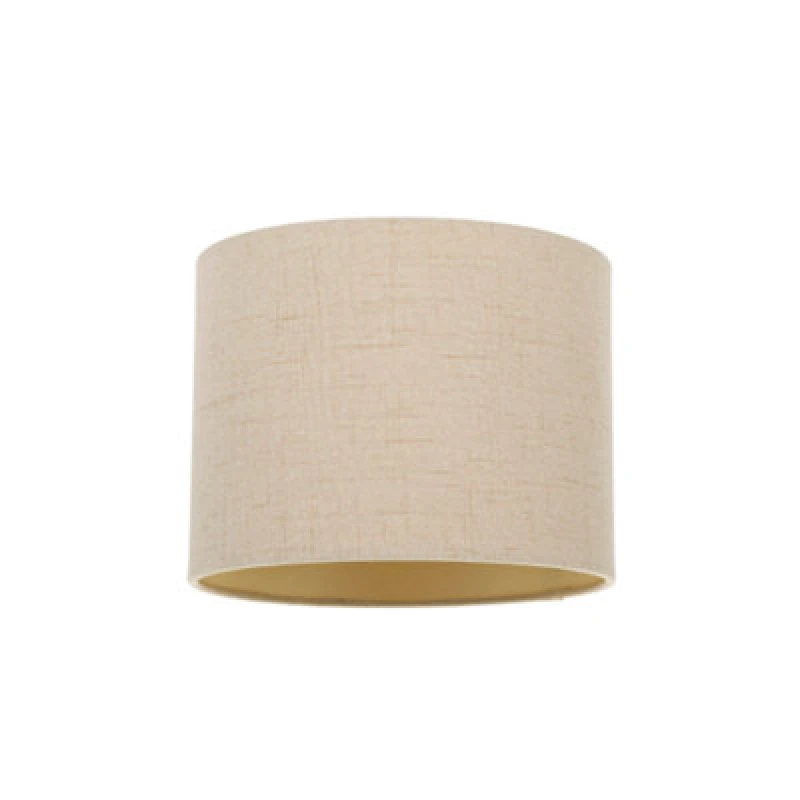Image of Happy Homewares Modern Taupe Linen Fabric Small 8 Drum Lamp Shade With Matching Satin Lining