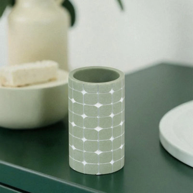 Image of Showerdrape Mosaica Pistachio Green Tumbler