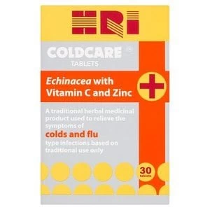 Image of HRI Coldcare Echinacea Plus Vitamin C & Zinc Tablets x30