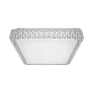 image of Moa Integrated LED Auqre Decorative Flush Ceiling Light, White, Clear, 4000K, 2720Lm