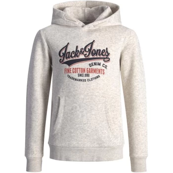 image of Jack and Jones Logo Hoodie Junior Boys - White