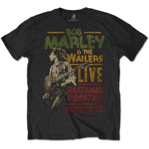 image of Bob Marley - Rastaman Vibration Tour 1976 Unisex Large T-Shirt - Black