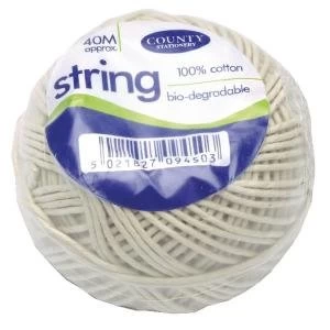 image of Cotton String Ball Medium 40m Biodegradable Pack of 12 C172