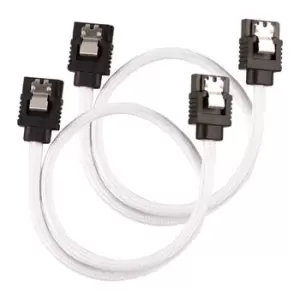 Image of Corsair 30cm White Premium Braided Sleeved SATA Data Cable
