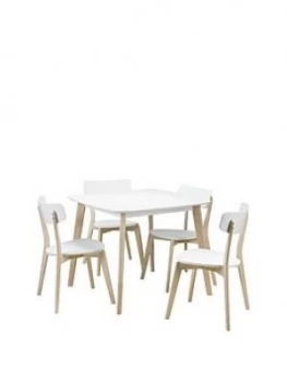 image of Julian Bowen Casa 90 X 90 Cm Square Dining Table + 4 Chairs