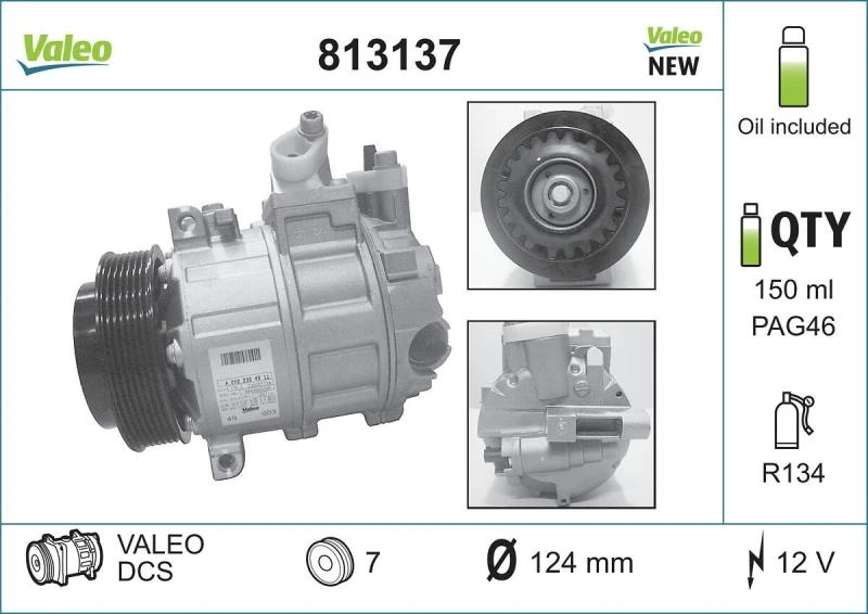 Image of Air conditioning compressor VALEO 813137