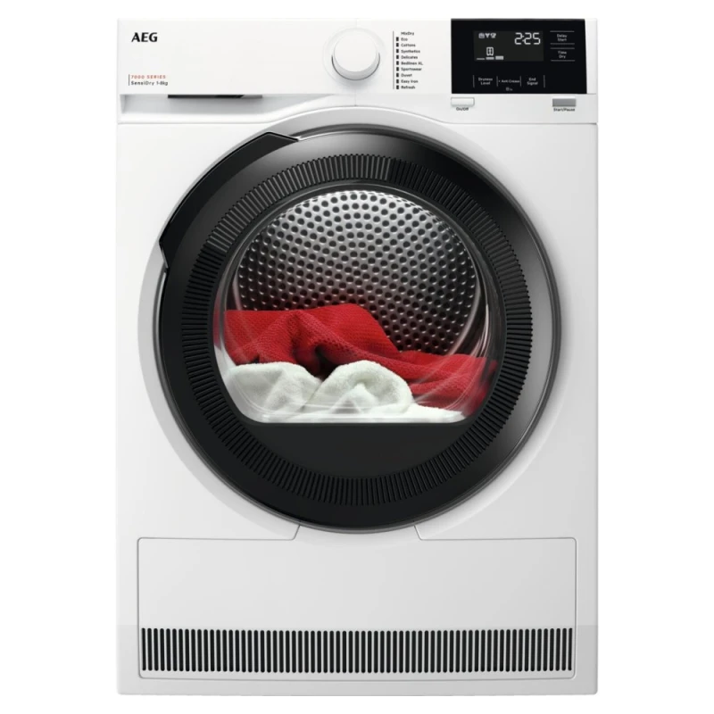 Image of AEG 7000 SENSIDRY TR718A4B 8KG Heat Pump Tumble Dryer - White - A+++ Rated