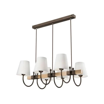 Image of Lamkur Lighting - Julietta Multi Arm Pendant Ceiling Light Brown, 6x E27