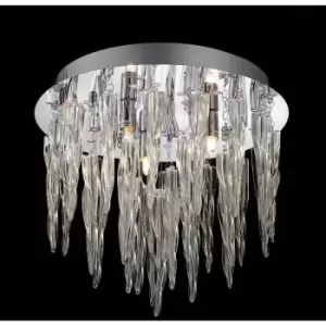 Image of Diyas - Ceiling lamp Tropez 3 Bulbs with rgb LEDs and Remote Control polished chrome / glass