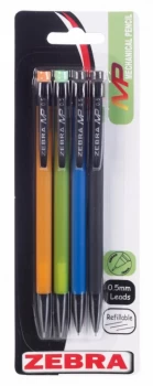 Image of Zebra Mechanical Pencil Multicolour PK4