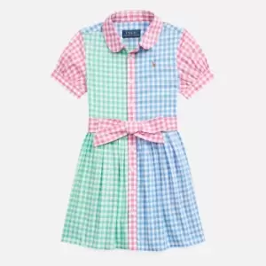 Image of Polo Ralph Lauren Girls Carlow Dress - Blue/White Multi - 10 Years