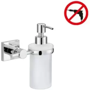 image of Tesa - Tesa Hukk Soap dispenser, chromed metal, easy installation without drilling (40255-00000-00)